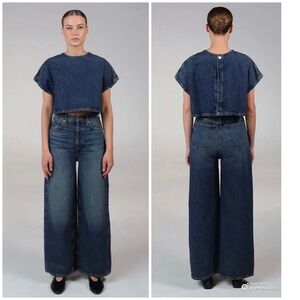 Etica x Anthropologie Marley Ultra High Rise Baggy Blue Jeans Size 29 NWT